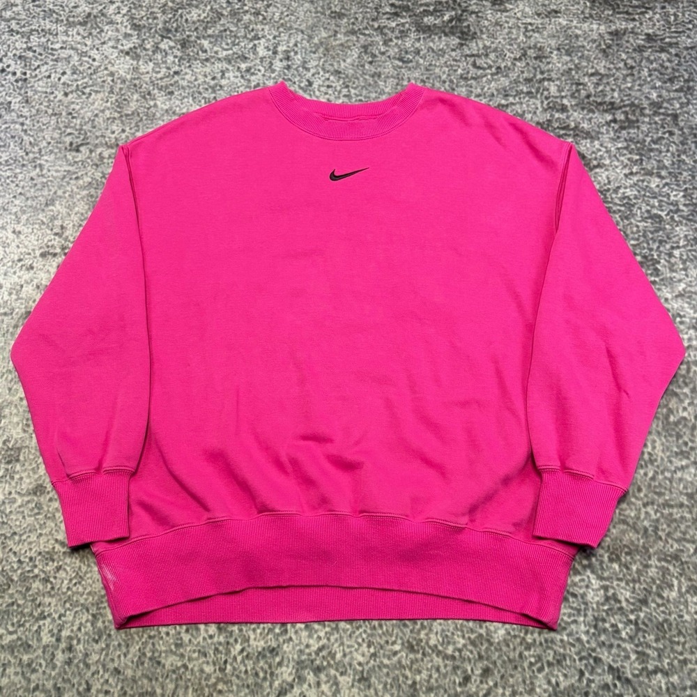 Nike Center Crewneck Sweatshirt Womens Large Pink Oversized